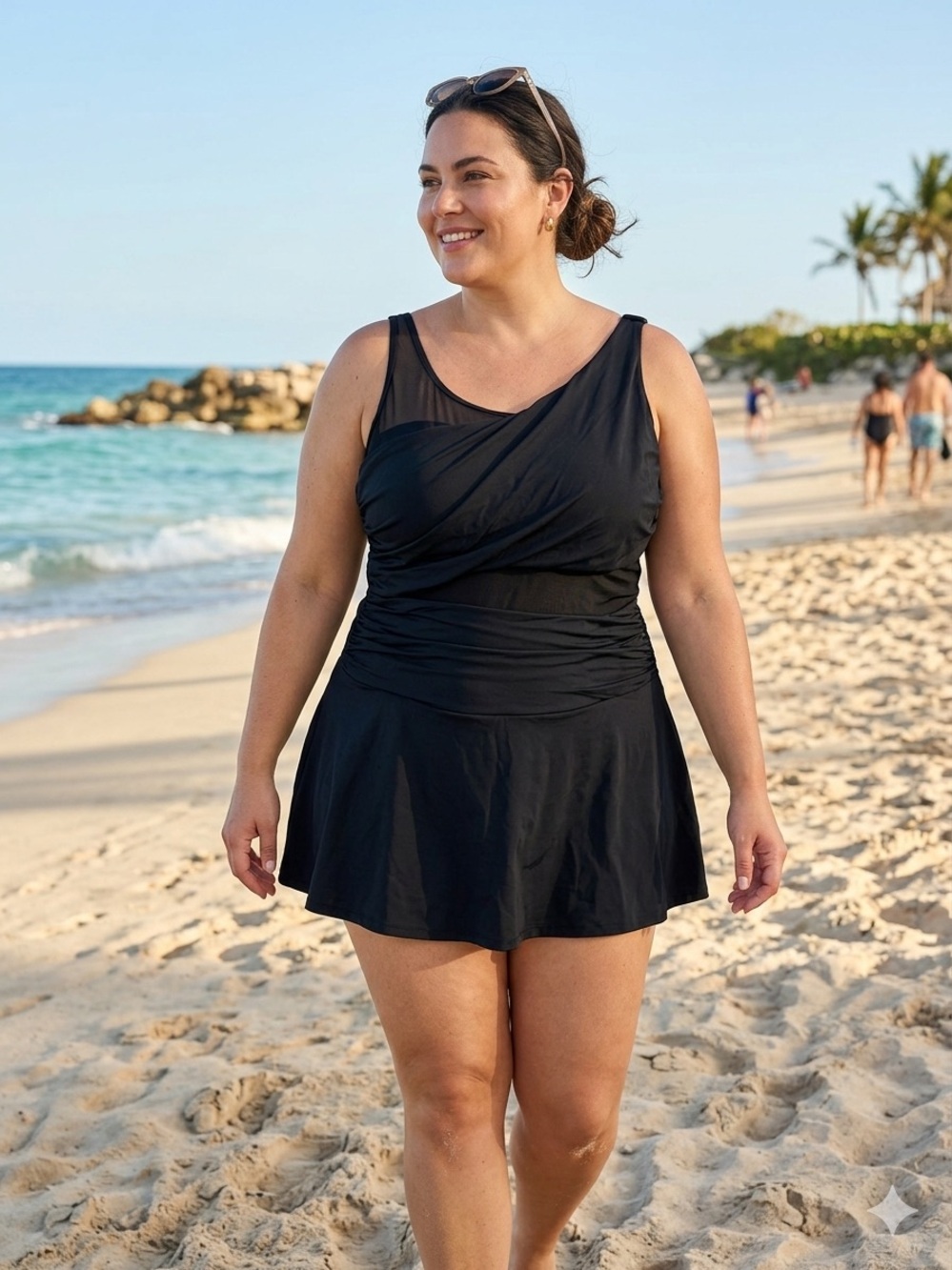 Penningtons Black One-Piece Swimdress with Skirt
